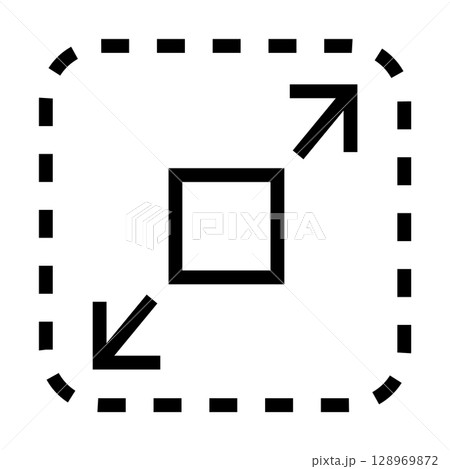 サイズ拡大のアイコンイラスト 128969872
