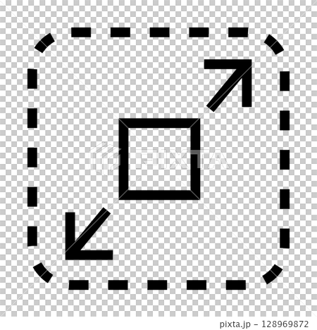 サイズ拡大のアイコンイラスト 128969872