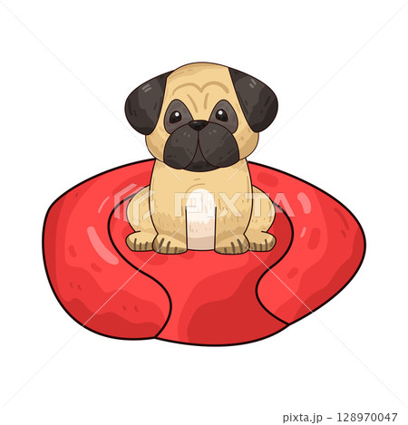 illustration of dog bed 128970047