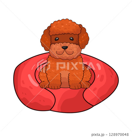 illustration of dog bed 128970048