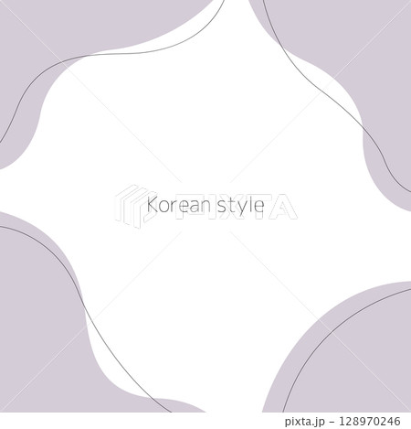 ミニマルな韓国風抽象フレーム背景(やわらかなベージュの曲線) ミニマルな韓国風抽象フレーム背景(やわらかなベージュの曲線) 128970246