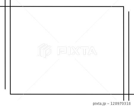 黒の直線フレーム素材（線画のみ） 128970318