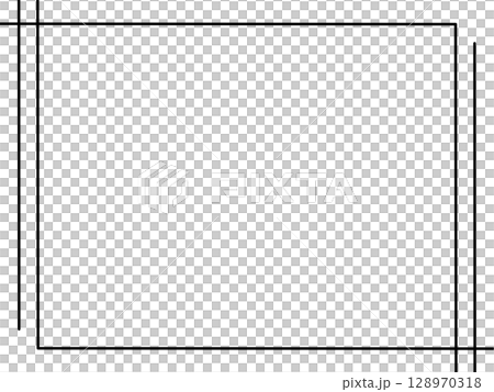 黒の直線フレーム素材（線画のみ） 128970318