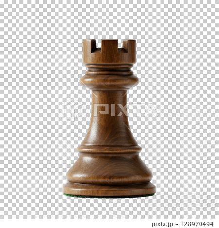 Wooden rook chess piece a symbol of defense and strategy in the classic board game Wooden rook chess piece a symbol of defense and strategy in the classic board game 128970494