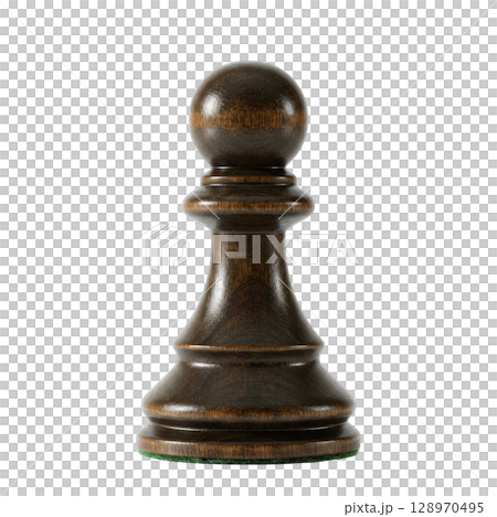Dark wooden pawn chess piece a symbol of strategy and the common soldier in a board game Dark wooden pawn chess piece a symbol of strategy and the common soldier in a board game 128970495