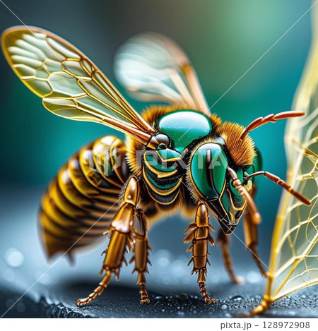 花粉を集めるミツバチ 128972908