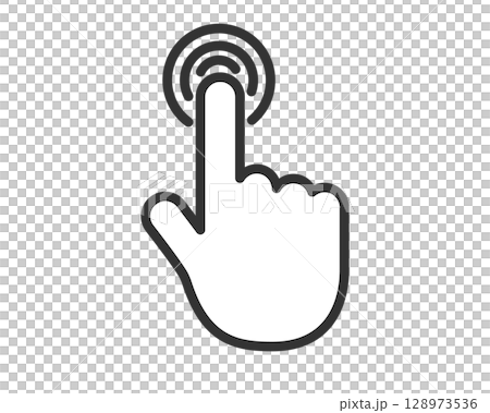 Tap operation hand icon click hand finger pointer | Vector material 128973536