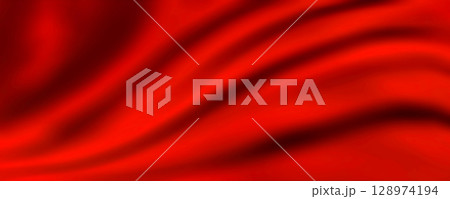 シンプルな横に波打つフリル状の深紅と黒い影のイメージテクスチャー シンプルな横に波打つフリル状の深紅と黒い影のイメージテクスチャー 128974194