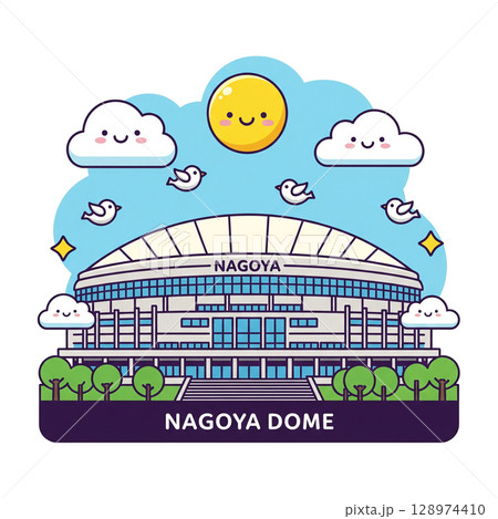 ナゴヤドーム(バンテリンドーム ナゴヤ)文字抜きアイコン素材 地図用アイコン・イラストマップ作製 ナゴヤドーム(バンテリンドーム ナゴヤ)文字抜きアイコン素材 地図用アイコン・イラストマップ作製 128974410