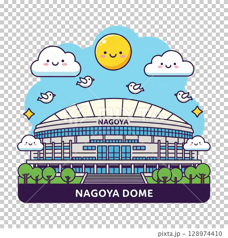 Nagoya Dome (Vantelin Dome Nagoya) Textless icon material Map icon/illustrated map creation 128974410