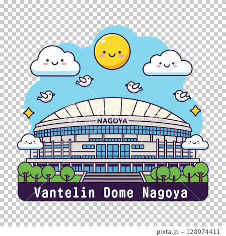Vantelin Dome Nagoya (Nagoya Dome) Textless icon material Map icon/illustrated map creation Vantelin Dome Nagoya (Nagoya Dome) Textless icon material Map icon/illustrated map creation 128974411