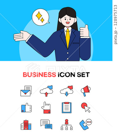 Character situation illustration icon set Character situation illustration icon set 128975713