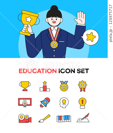 Character situation illustration icon set 128975717
