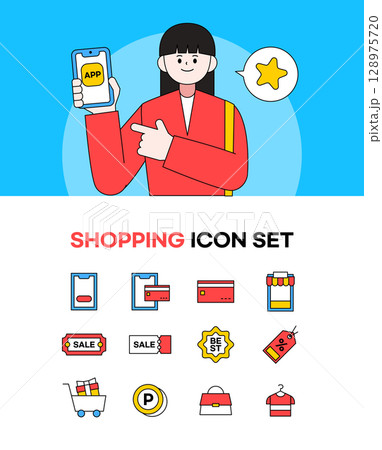 Character situation illustration icon set Character situation illustration icon set 128975720