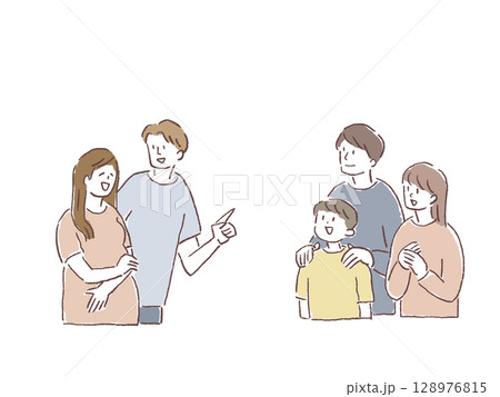 家族、夫婦のセット 家族、夫婦のセット 128976815