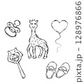 Baby vector items set doodle 128976866
