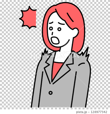 驚くスーツの女性 128977342