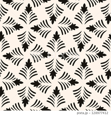 Seamless ornamental elegant geometric pattern. beige symmetric vintage design. Endless grid textures. Vector repeatable antique backgrounds. 128977412