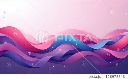 White Geometric Accents on Colorful Vector Flow 128978848