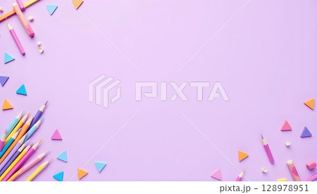 Geometric Highlights and Swirls in Purple Design 128978951