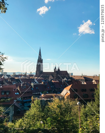 A city view with a tall building in the background A city view with a tall building in the background 128979835