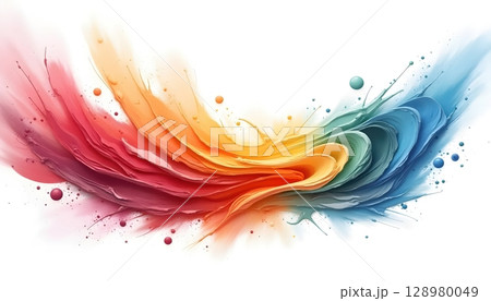 Radiant Lines of Color Forming Paint Wave Pattern 128980049