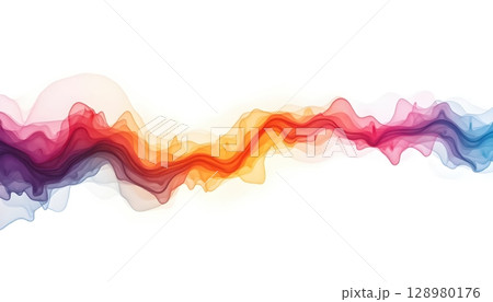 Expressive Paint Swirls in Clean White Composition Expressive Paint Swirls in Clean White Composition 128980176