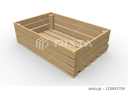 wooden pallet isolated on white background 128981709