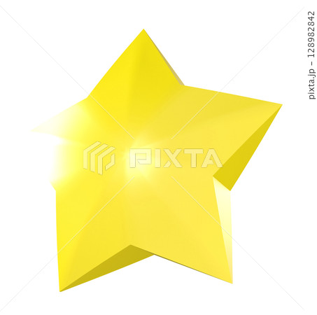 シンプルな立体星アイコンのイラスト シンプルな立体星アイコンのイラスト 128982842