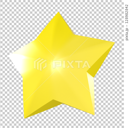 シンプルな立体星アイコンのイラスト シンプルな立体星アイコンのイラスト 128982842