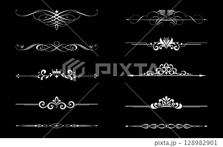 Vintage set. Floral elements for design monograms, invitations, frames, menus and labels. Graphic design of the website, cafes, boutiques, hotels, wedding invitations. 128982901