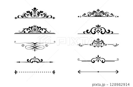 Vintage set. Floral elements for design monograms, invitations, frames, menus and labels. Graphic design of the website, cafes, boutiques, hotels, wedding invitations. 128982914