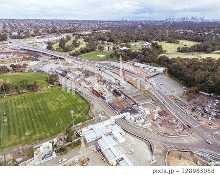 North East Link Under Construction in Melbourne Australia 128983088