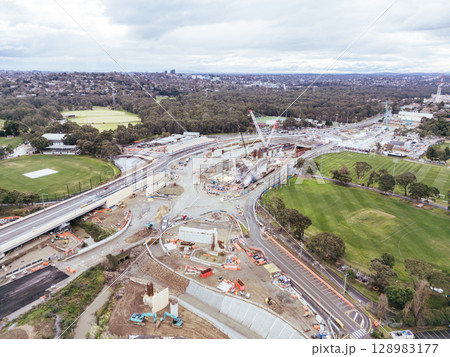 North East Link Under Construction in Melbourne Australia North East Link Under Construction in Melbourne Australia 128983177