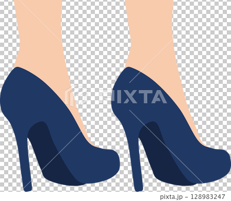 ハイヒールのグラフィック素材イラスト	 128983247