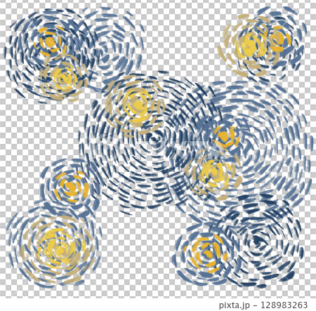 starry night impressionist style painting llustartion background 128983263