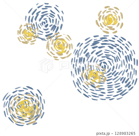 starry night impressionist style painting llustartion background 128983265