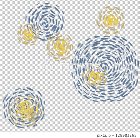 starry night impressionist style painting llustartion background 128983265