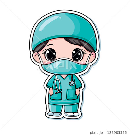 happy surgeon cute childish isolated vector illustration happy surgeon cute childish isolated vector illustration 128983336