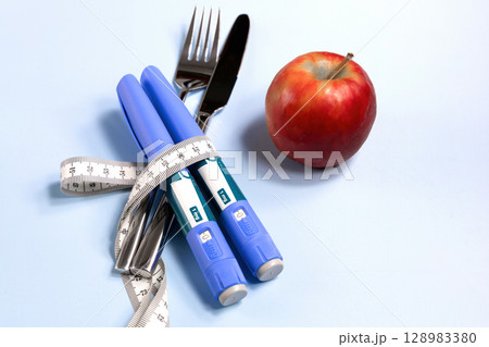 Concept of losing weight with Ozempic 128983380