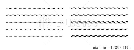 シンプルなスラッシュ・斜めのライン　線　ベクター　白黒 128983393