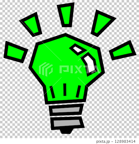 Illustration of an environmentally friendly household LED light bulb that saves energy and saves money 128983414
