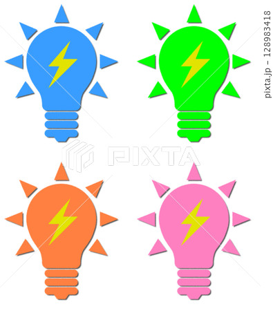 省電力で節約になる環境に良い家庭用のLED電球イラスト 128983418