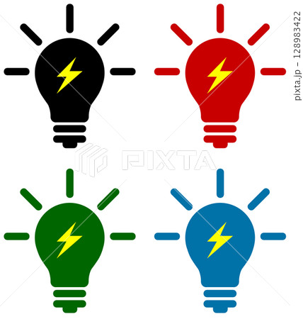 省電力で節約になる環境に良い家庭用のLED電球イラスト 省電力で節約になる環境に良い家庭用のLED電球イラスト 128983422