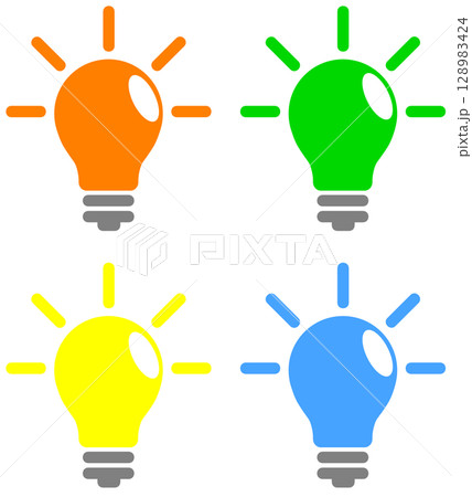 省電力で節約になる環境に良い家庭用のLED電球イラスト 省電力で節約になる環境に良い家庭用のLED電球イラスト 128983424