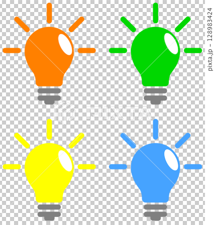 Illustration of an environmentally friendly household LED light bulb that saves energy and saves money 128983424