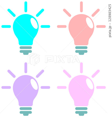 省電力で節約になる環境に良い家庭用のLED電球イラスト 128983425