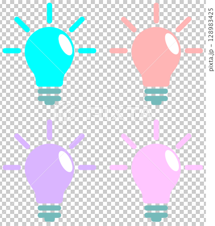 省電力で節約になる環境に良い家庭用のLED電球イラスト 128983425