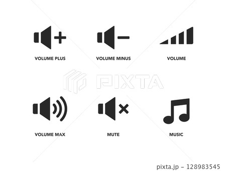 Sound volume icons stock illustration Sound volume icons stock illustration 128983545