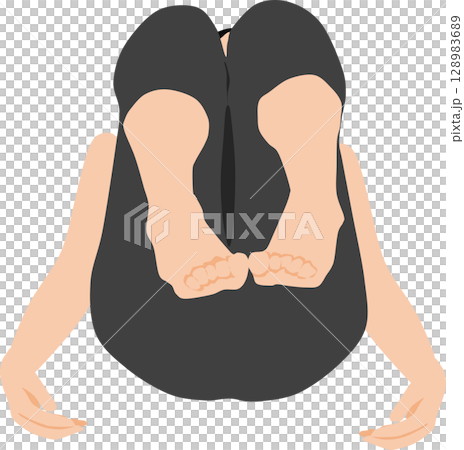 Illustration of a woman doing yoga (stretching) Illustration of a woman doing yoga (stretching) 128983689